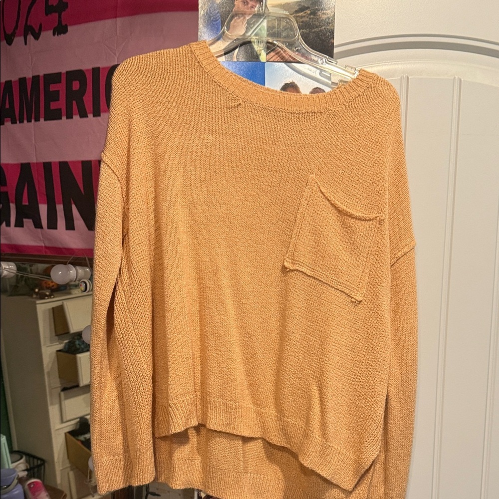 Women's Tan Sweater with Pocket